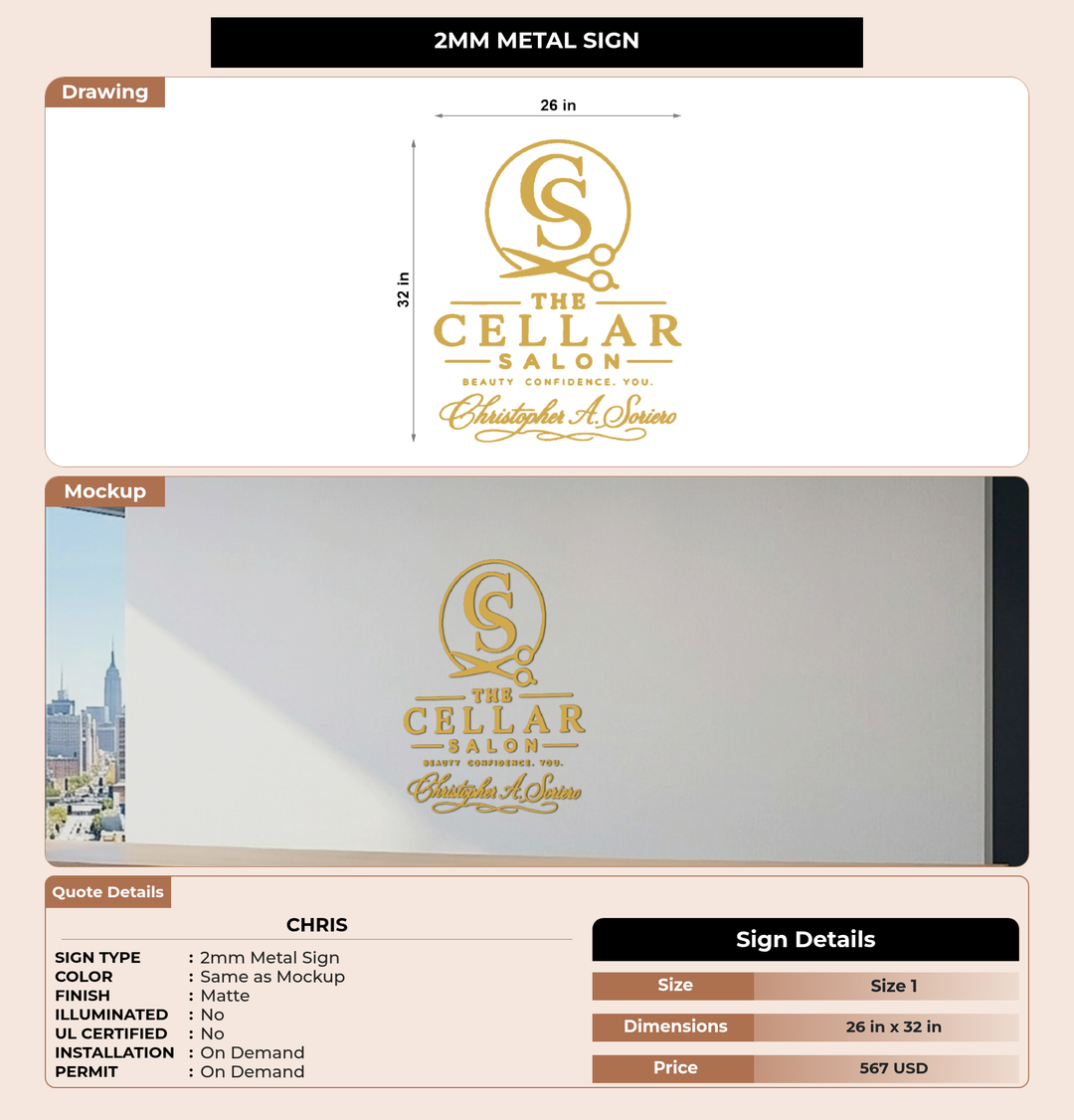 CUSTOM MOCKUP SIGN FOR Chris