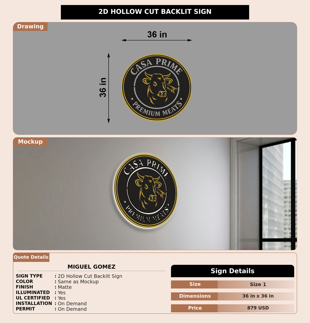 CUSTOM MOCKUP SIGN FOR Miguel Gomez