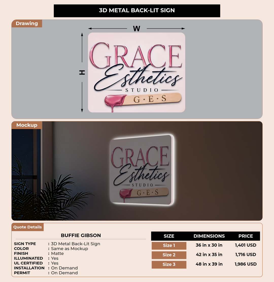 CUSTOM MOCKUP SIGN FOR Buffie Gibson