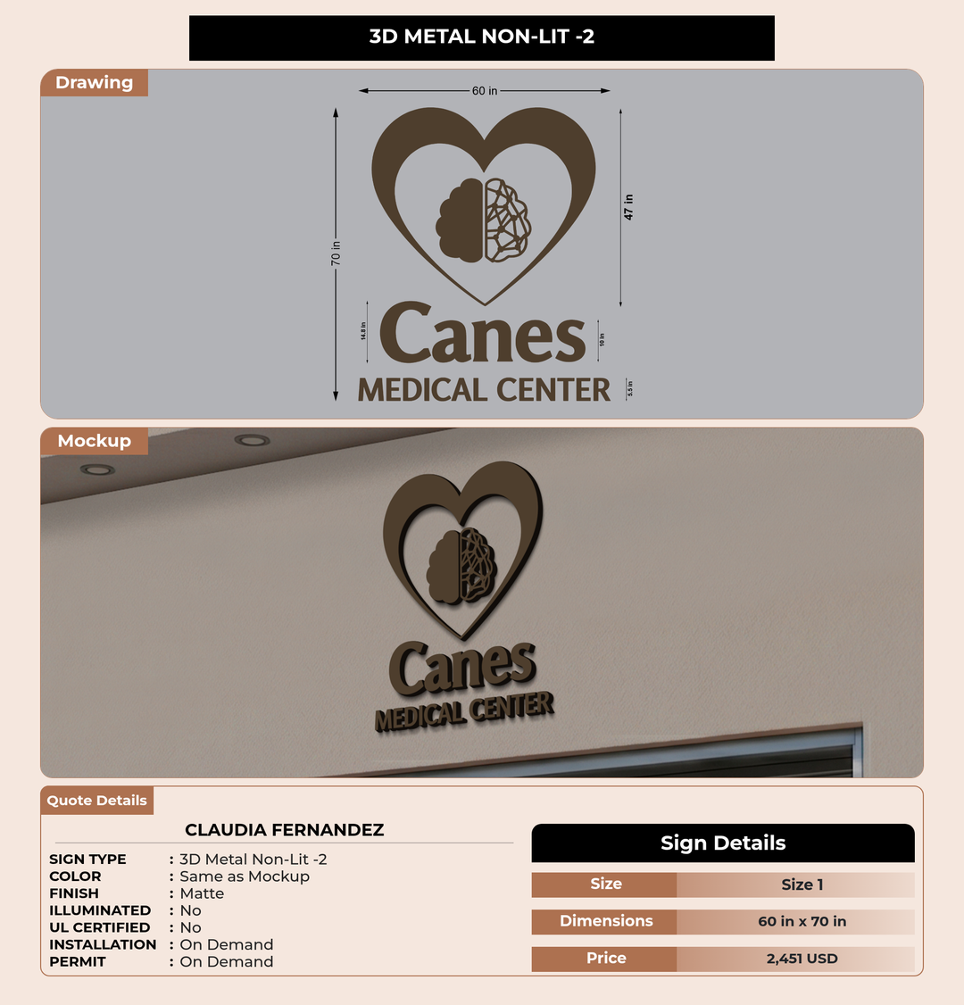 CUSTOM MOCKUP SIGN FOR CLAUDIA FERNANDEZ