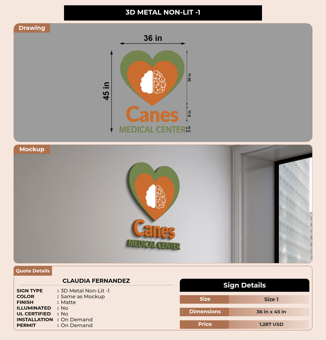 CUSTOM MOCKUP SIGN FOR CLAUDIA FERNANDEZ