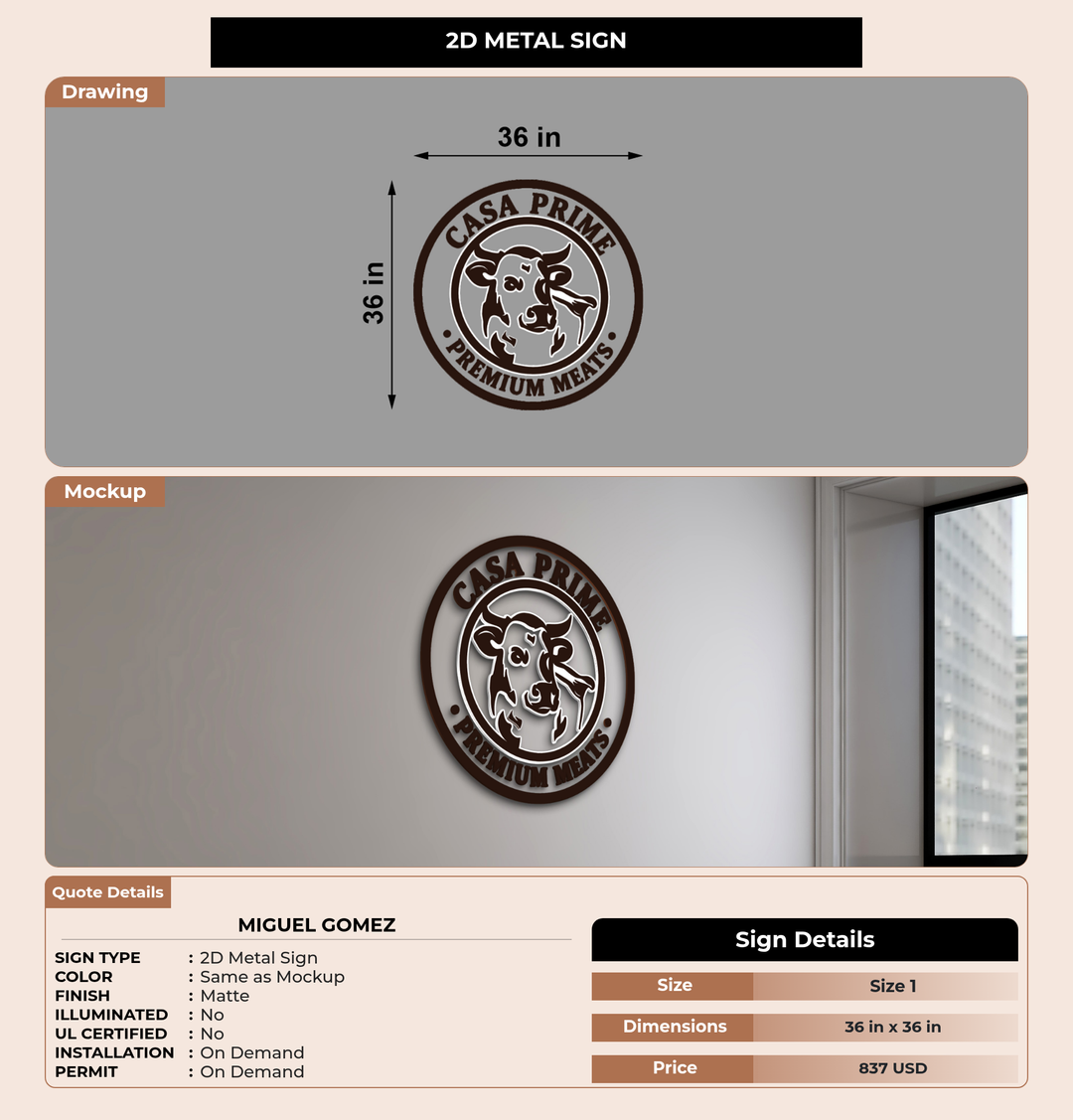 CUSTOM MOCKUP SIGN FOR Miguel Gomez