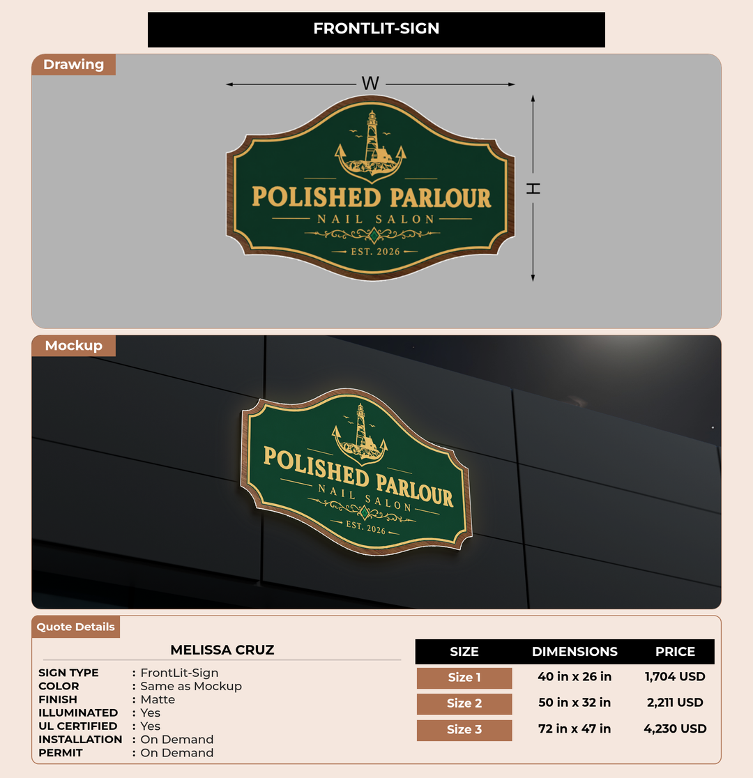 CUSTOM MOCKUP SIGN FOR Melissa Cruz