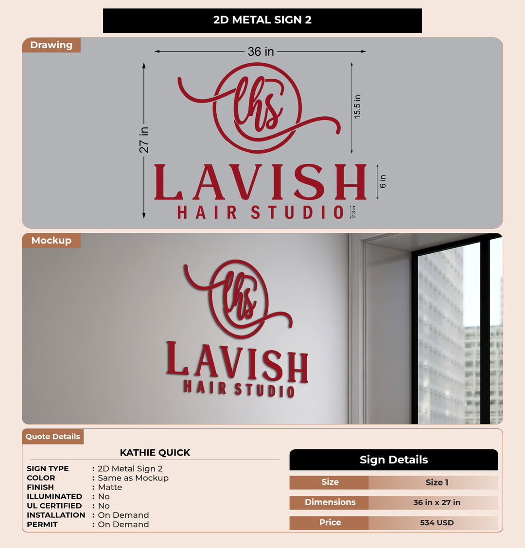 CUSTOM MOCKUP SIGN FOR Kathie Quick