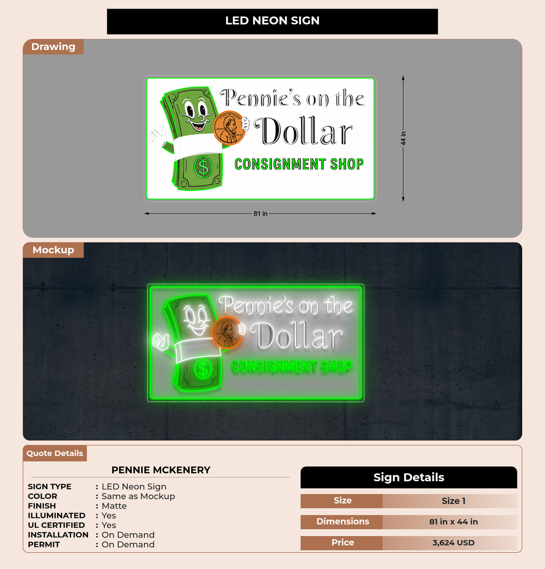 CUSTOM MOCKUP SIGN FOR Pennie McKenery