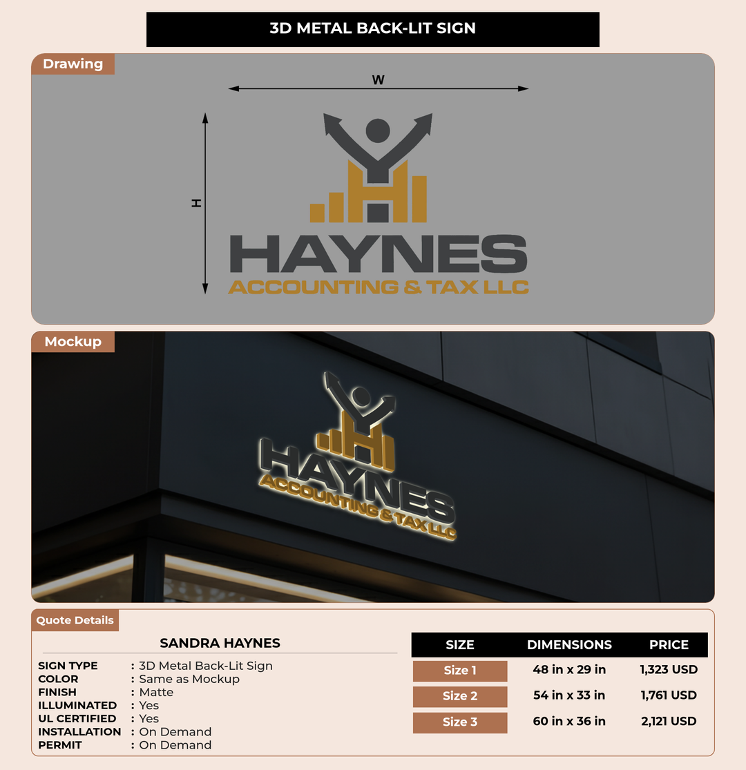 CUSTOM MOCKUP SIGN FOR sandra haynes