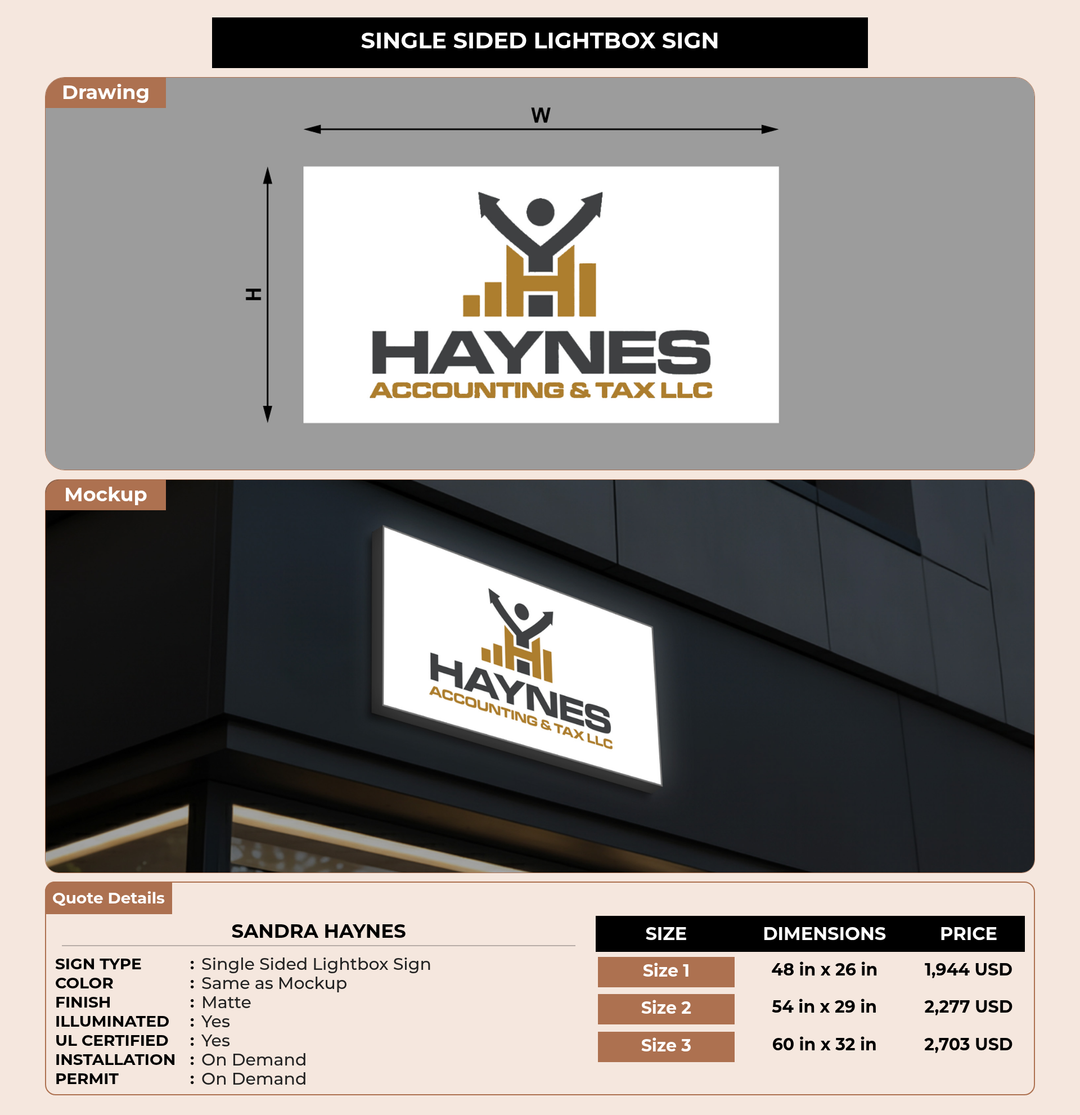 CUSTOM MOCKUP SIGN FOR sandra haynes