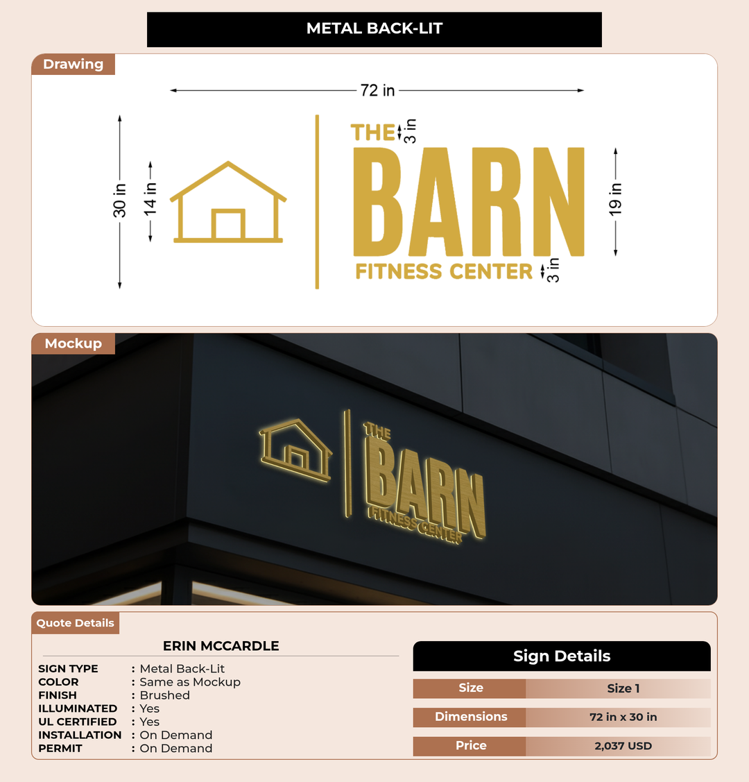 CUSTOM MOCKUP SIGN FOR Erin McCardle