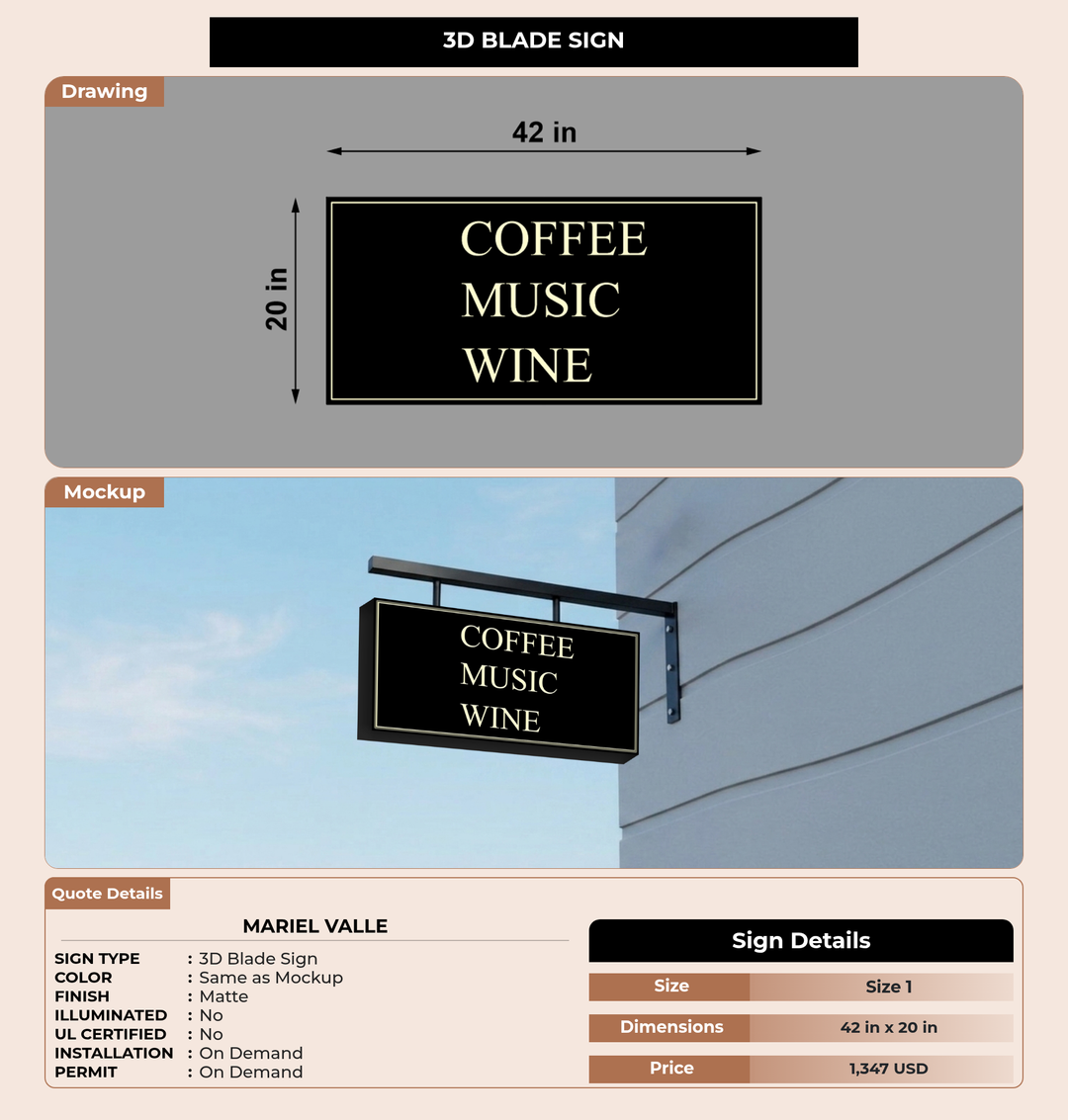 CUSTOM MOCKUP SIGN FOR Mariel Valle