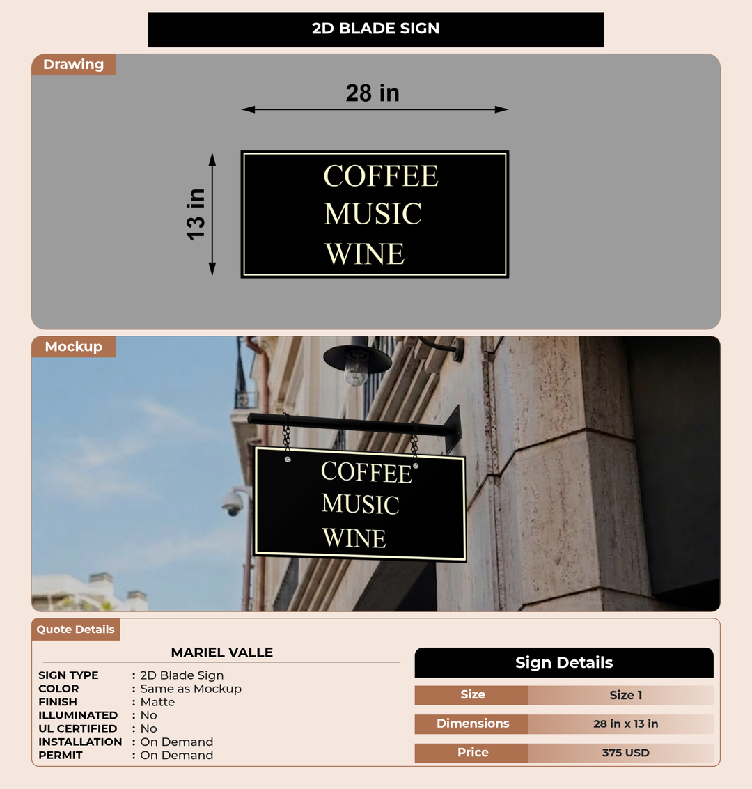 CUSTOM MOCKUP SIGN FOR Mariel Valle