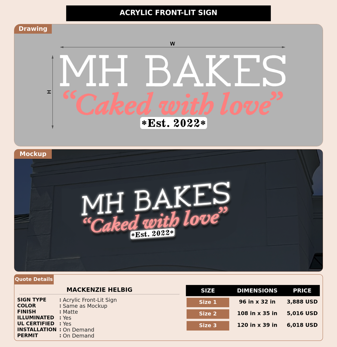 CUSTOM MOCKUP SIGN FOR Mackenzie Helbig
