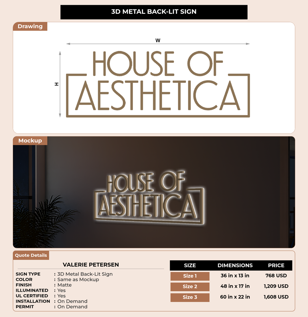 CUSTOM MOCKUP SIGN FOR Valerie Petersen