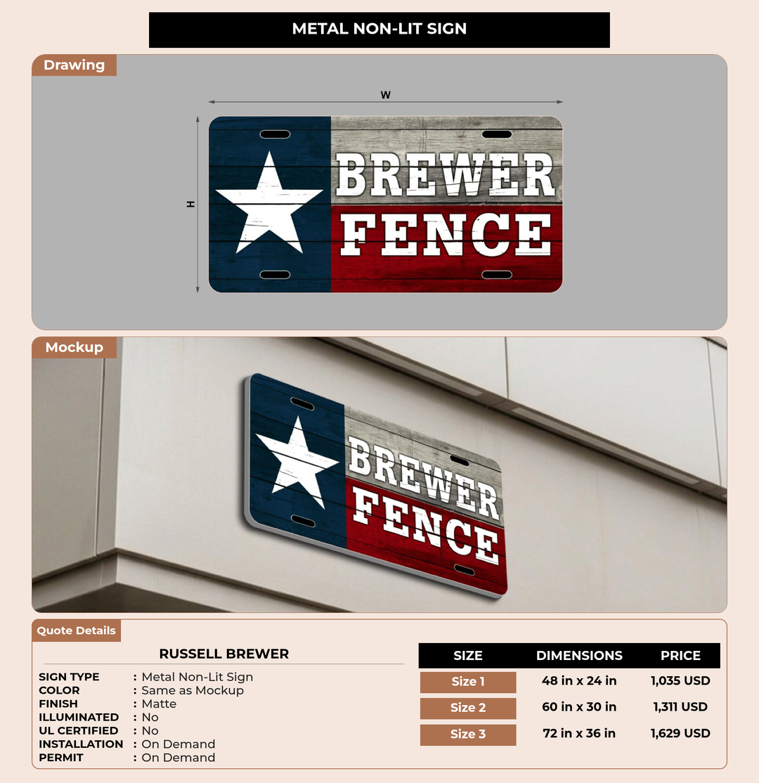 CUSTOM MOCKUP SIGN FOR Russell Brewer