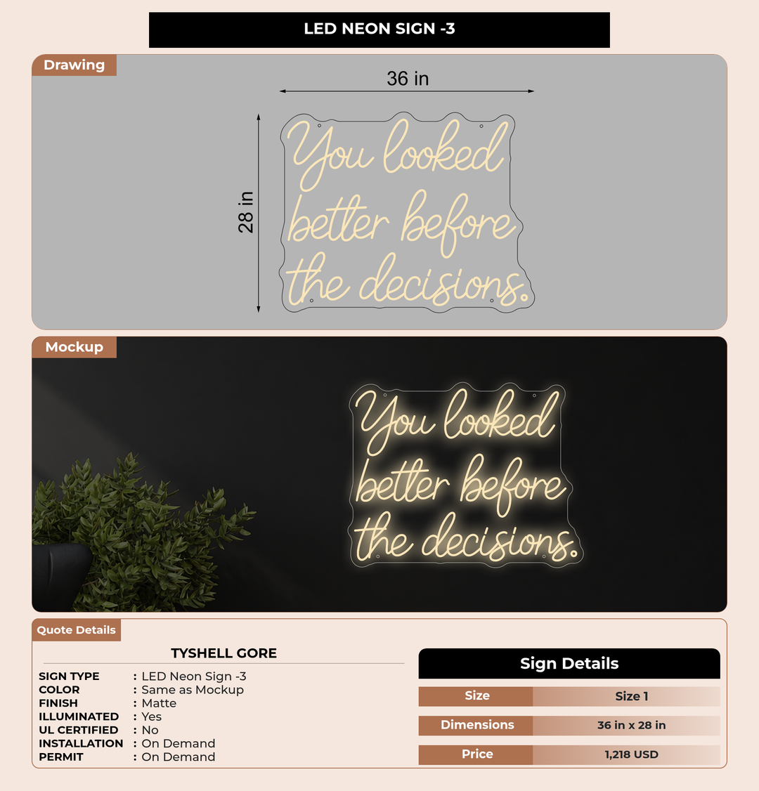 CUSTOM MOCKUP SIGN FOR Tyshell Gore