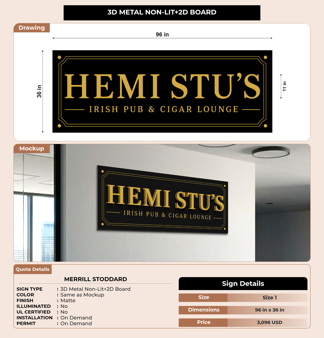 CUSTOM MOCKUP SIGN FOR Merrill Stoddard