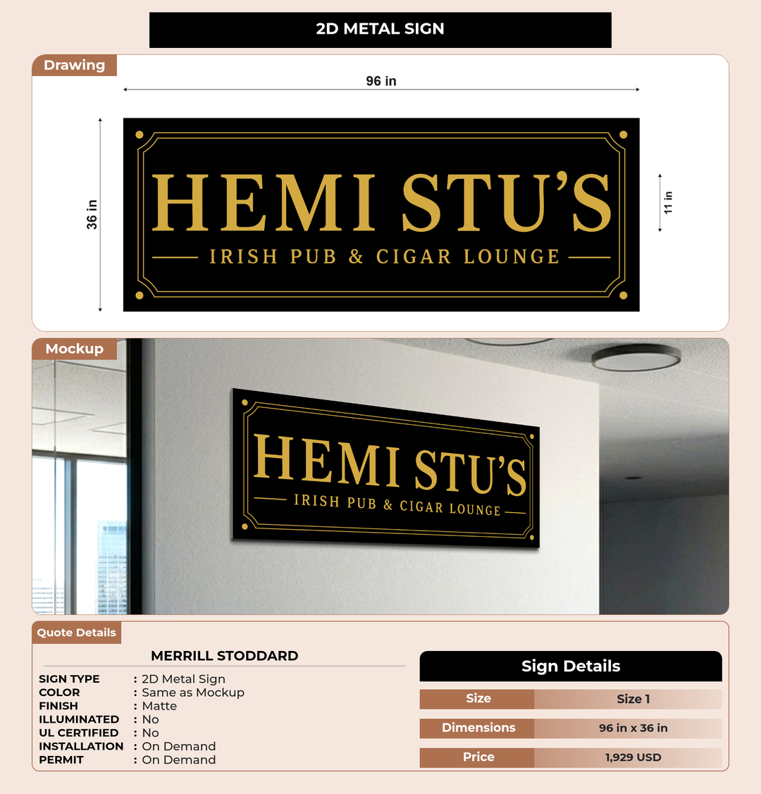 CUSTOM MOCKUP SIGN FOR Merrill Stoddard