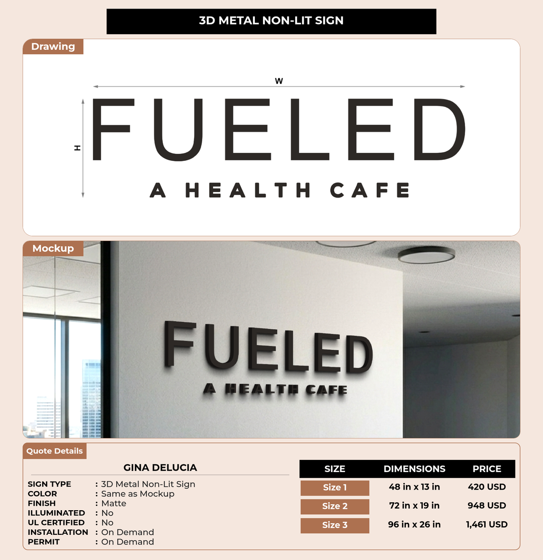 CUSTOM MOCKUP SIGN FOR Gina DeLucia