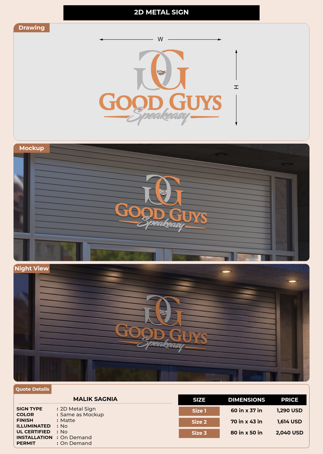 CUSTOM MOCKUP SIGN FOR Malik Sagnia