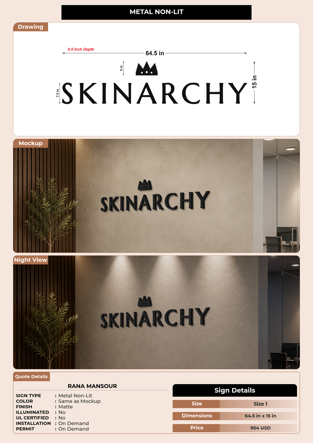 CUSTOM MOCKUP SIGN FOR RANA MANSOUR