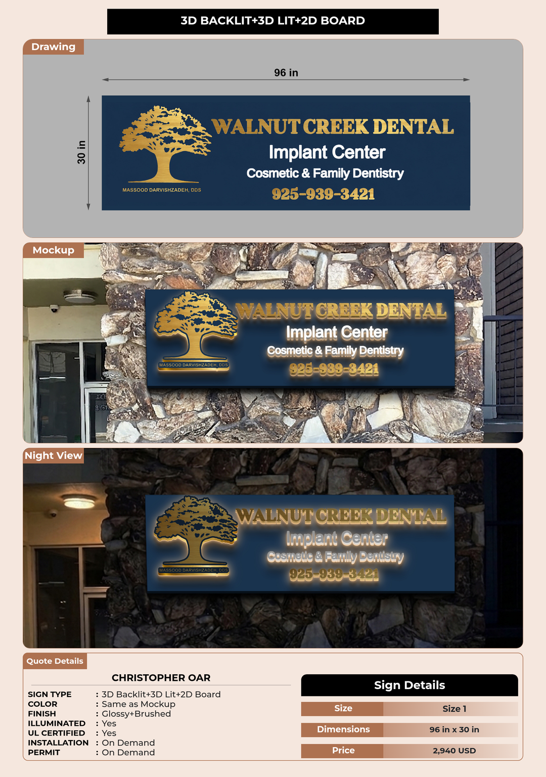 CUSTOM MOCKUP SIGN FOR Christopher Oar