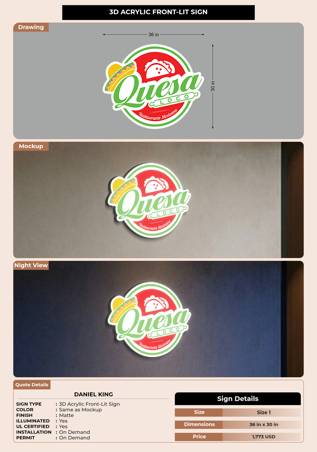 CUSTOM MOCKUP SIGN FOR Daniel King