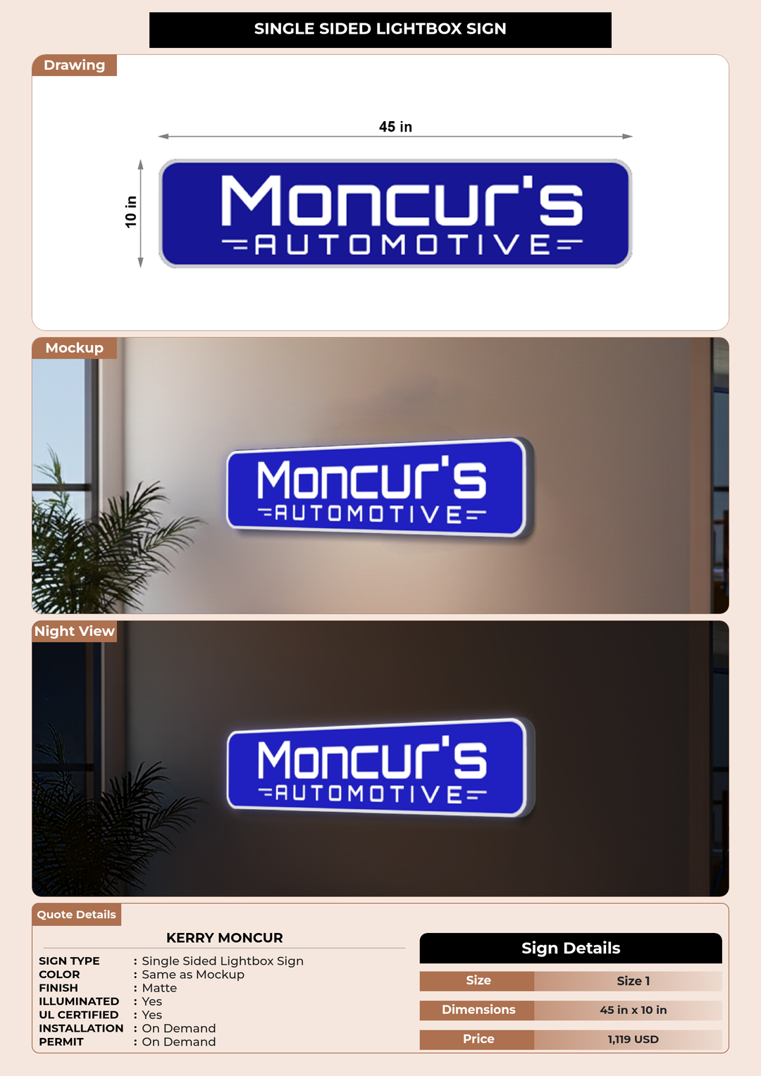 CUSTOM MOCKUP SIGN FOR Kerry Moncur