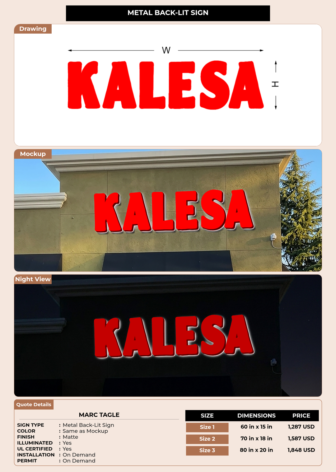 CUSTOM MOCKUP SIGN FOR Marc Tagle