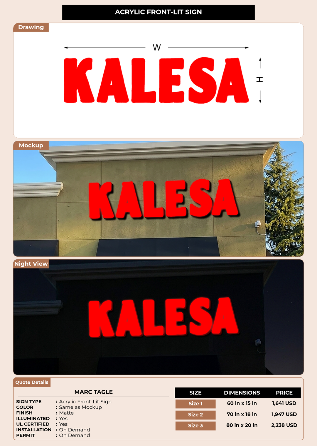 CUSTOM MOCKUP SIGN FOR Marc Tagle