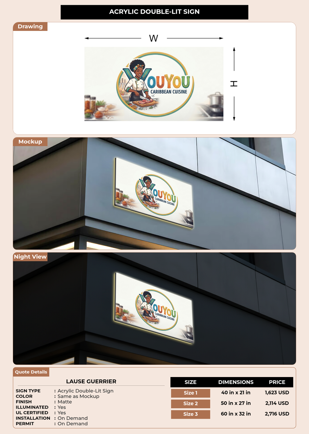 CUSTOM MOCKUP SIGN FOR Lause Guerrier