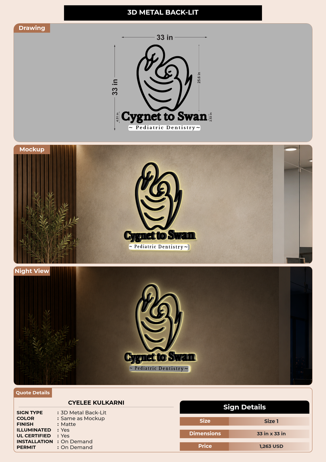 CUSTOM MOCKUP SIGN FOR Cyelee Kulkarni