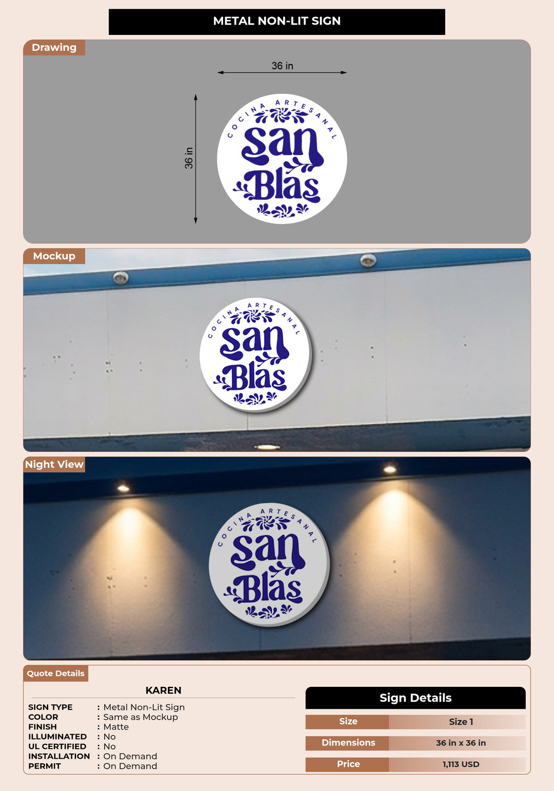 CUSTOM MOCKUP SIGN FOR karen