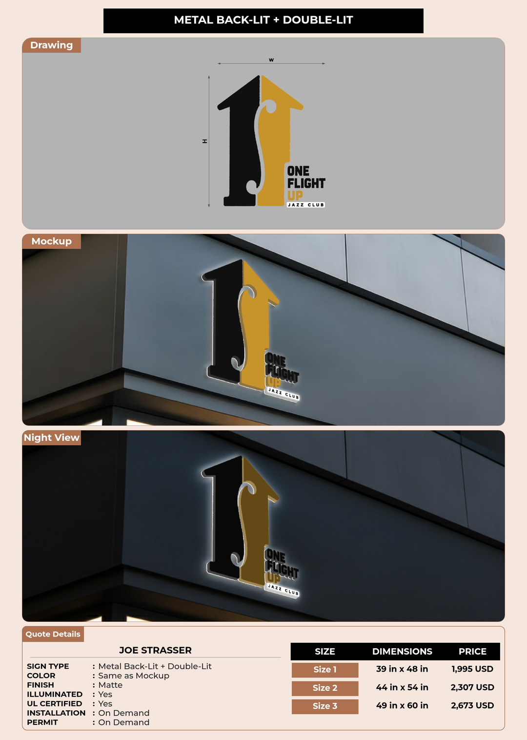 CUSTOM MOCKUP SIGN FOR Joe Strasser