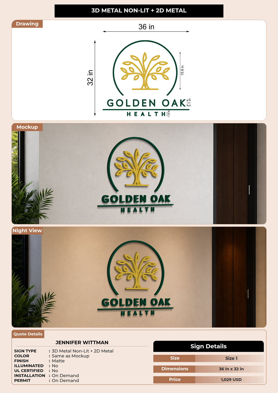 CUSTOM MOCKUP SIGN FOR Jennifer Wittman