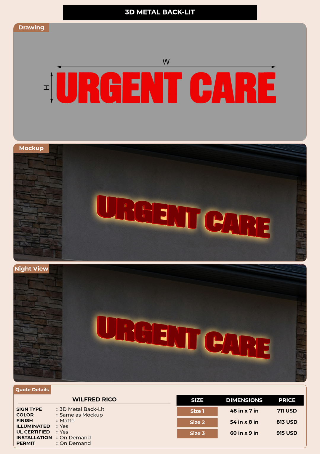 CUSTOM MOCKUP SIGN FOR Wilfred rico