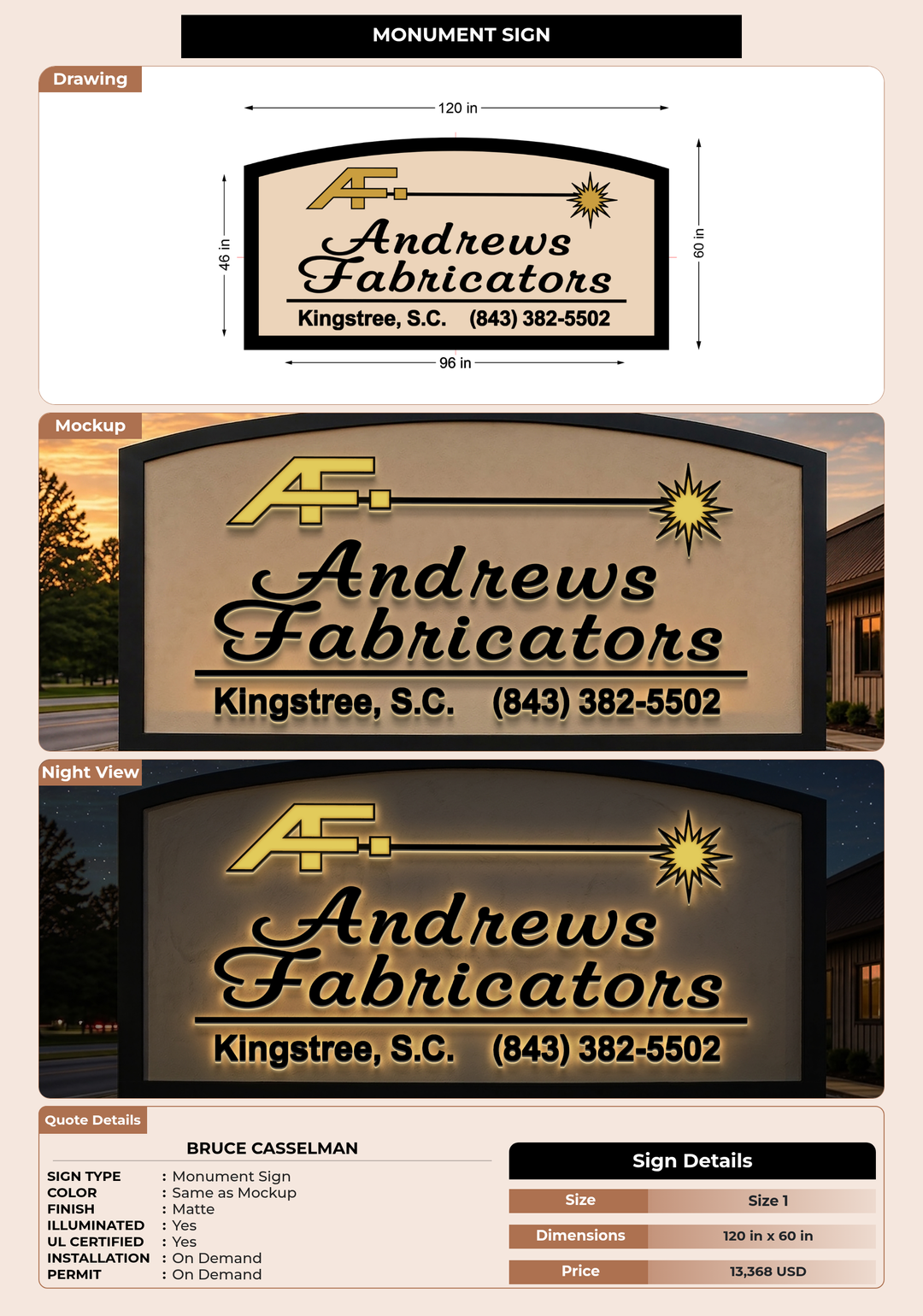 CUSTOM MOCKUP SIGN FOR Bruce Casselman
