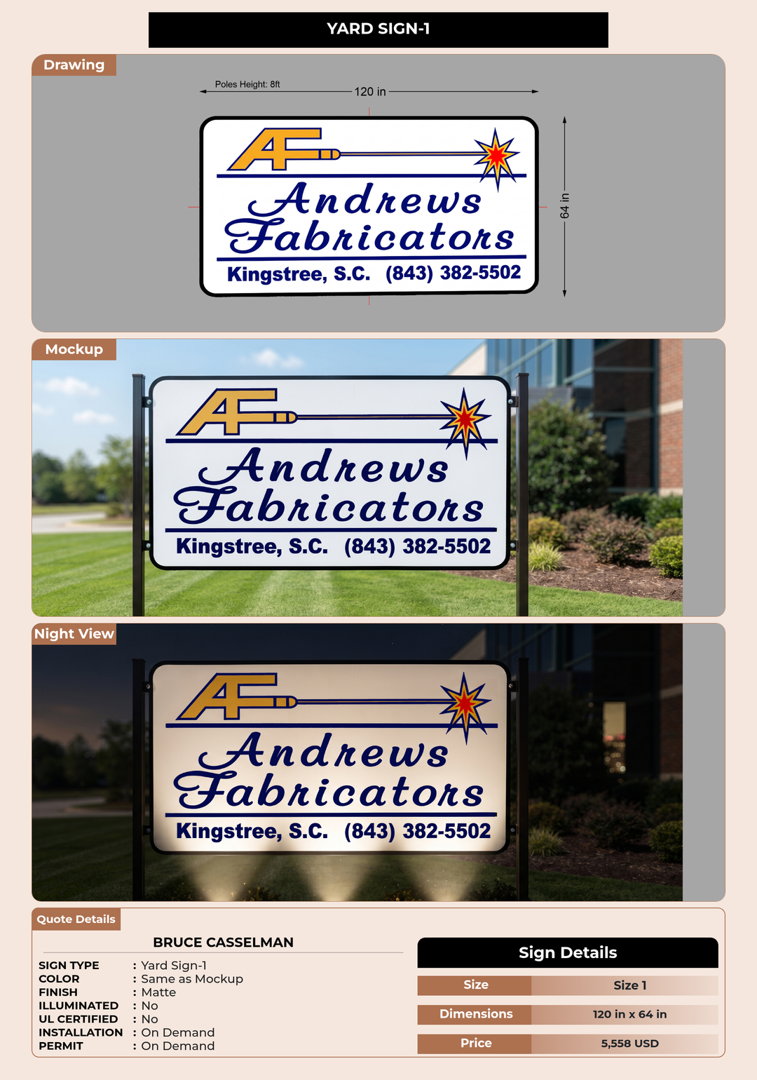 CUSTOM MOCKUP SIGN FOR Bruce Casselman