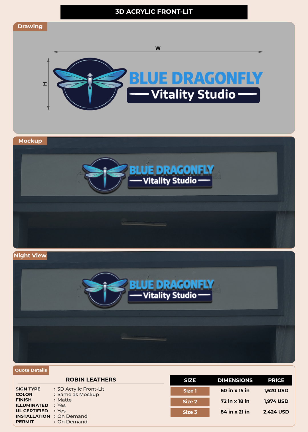 CUSTOM MOCKUP SIGN FOR Robin Leathers