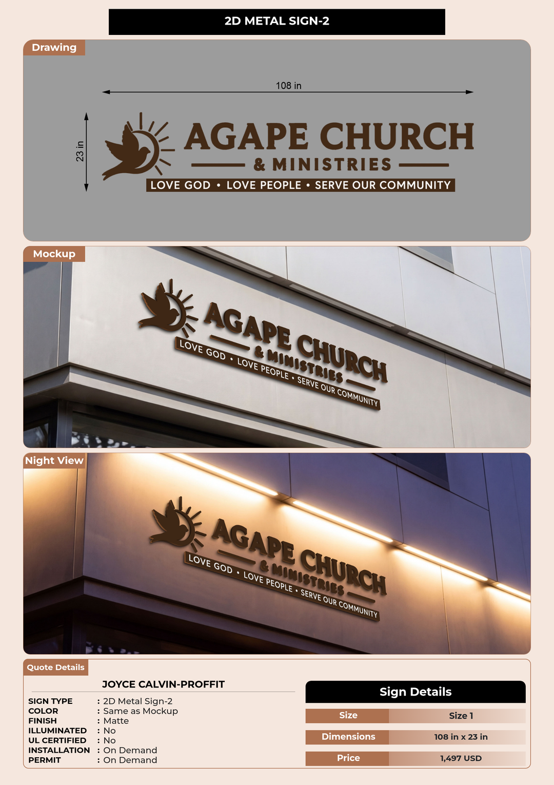 CUSTOM MOCKUP SIGN FOR Joyce Calvin-Proffit