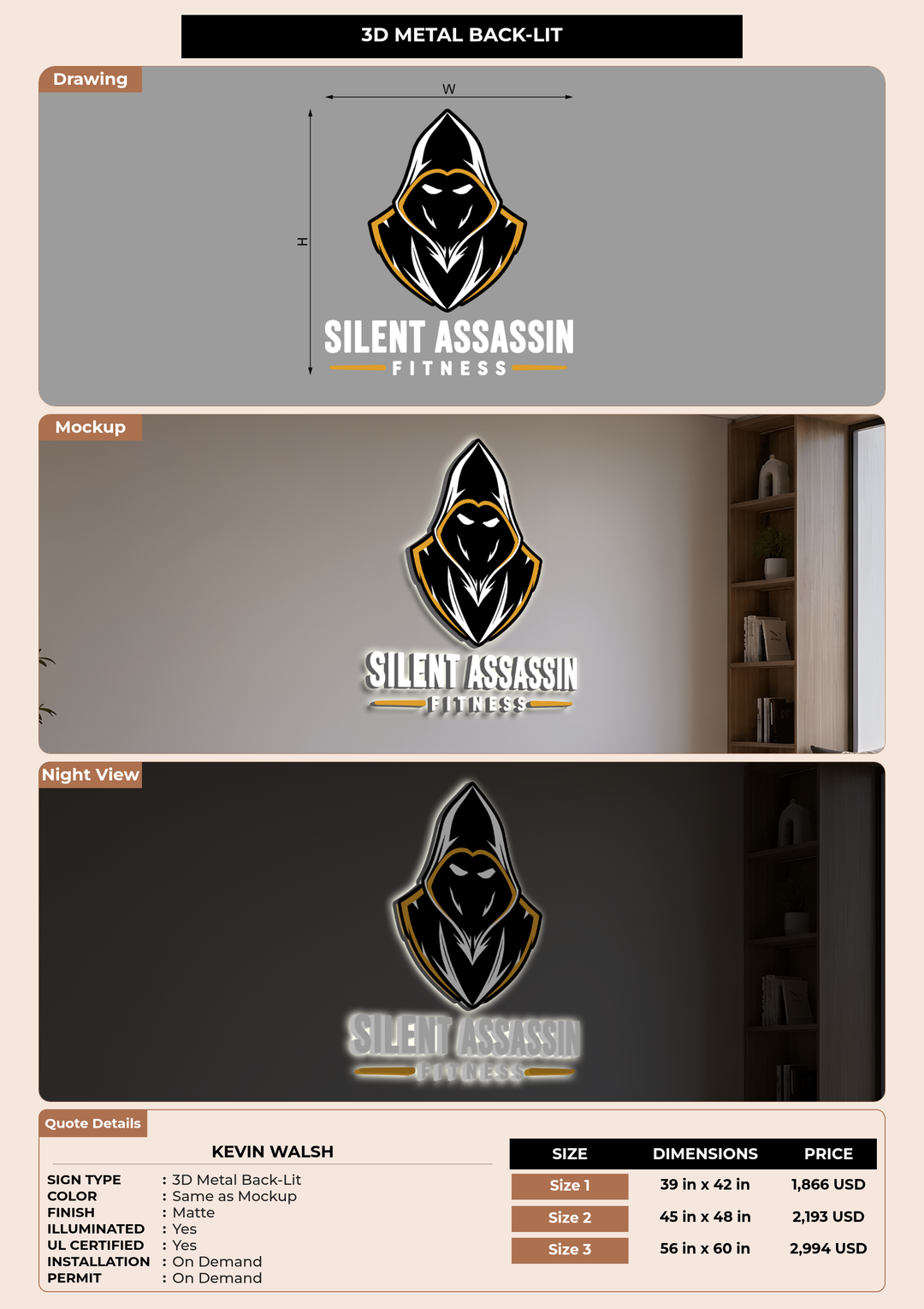 CUSTOM MOCKUP SIGN FOR Kevin Walsh