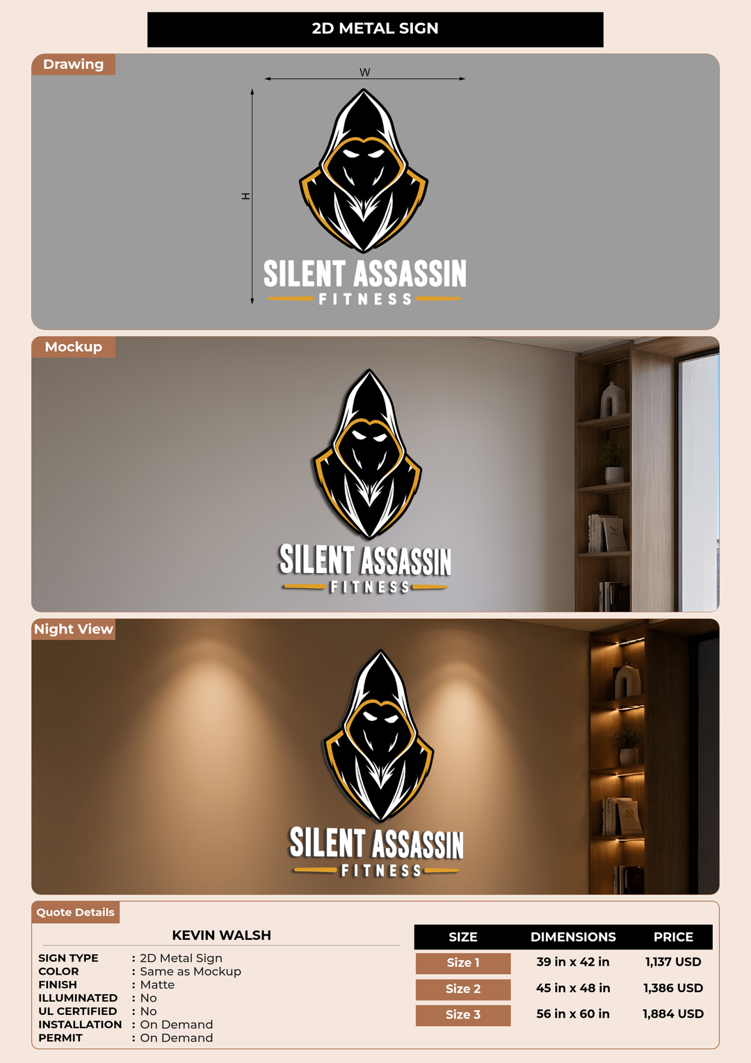 CUSTOM MOCKUP SIGN FOR Kevin Walsh