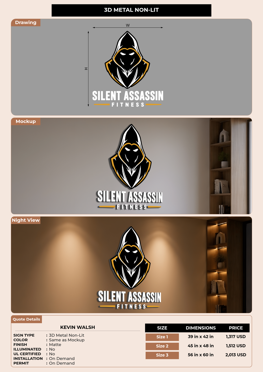 CUSTOM MOCKUP SIGN FOR Kevin Walsh