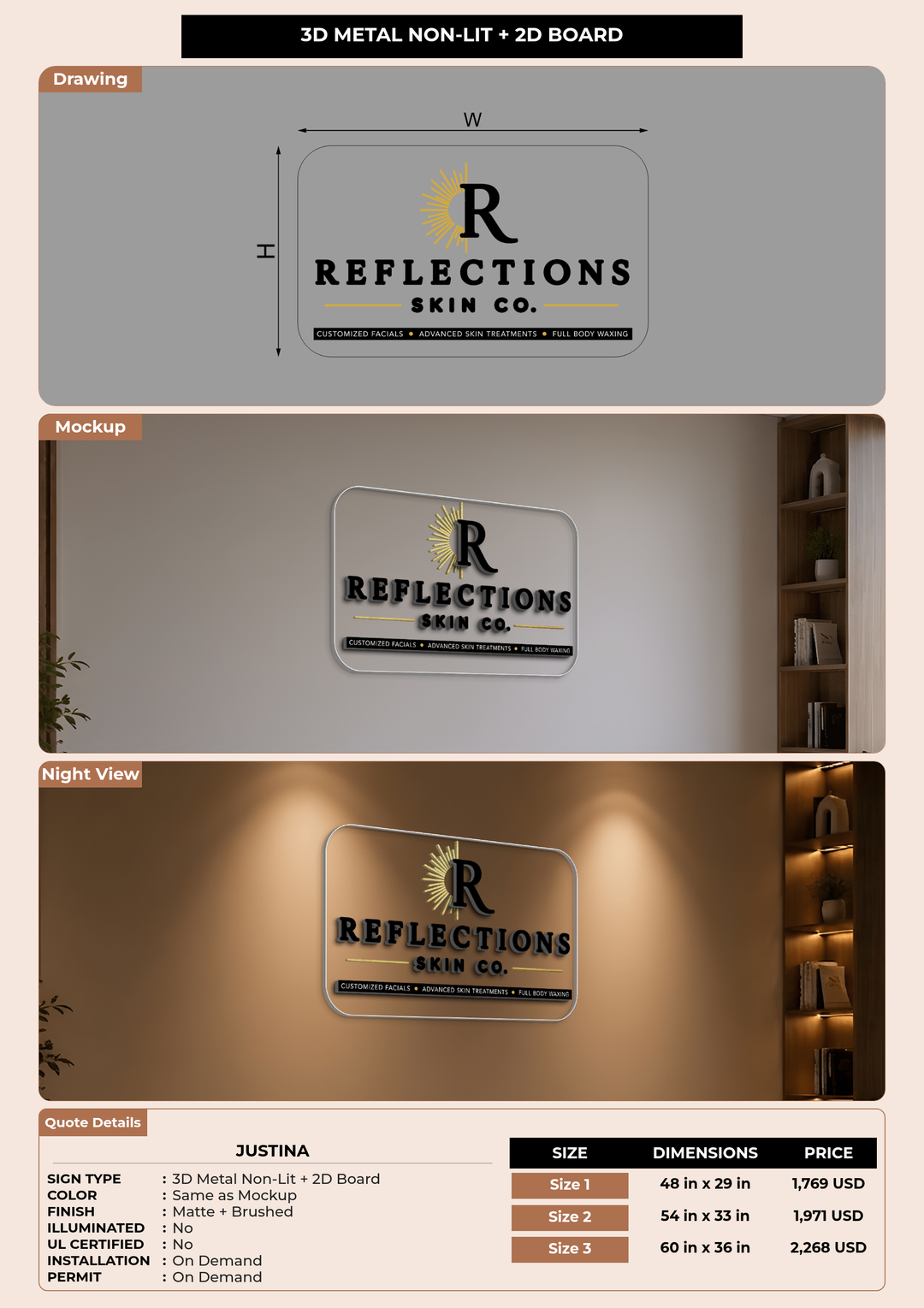 CUSTOM MOCKUP SIGN FOR Justina