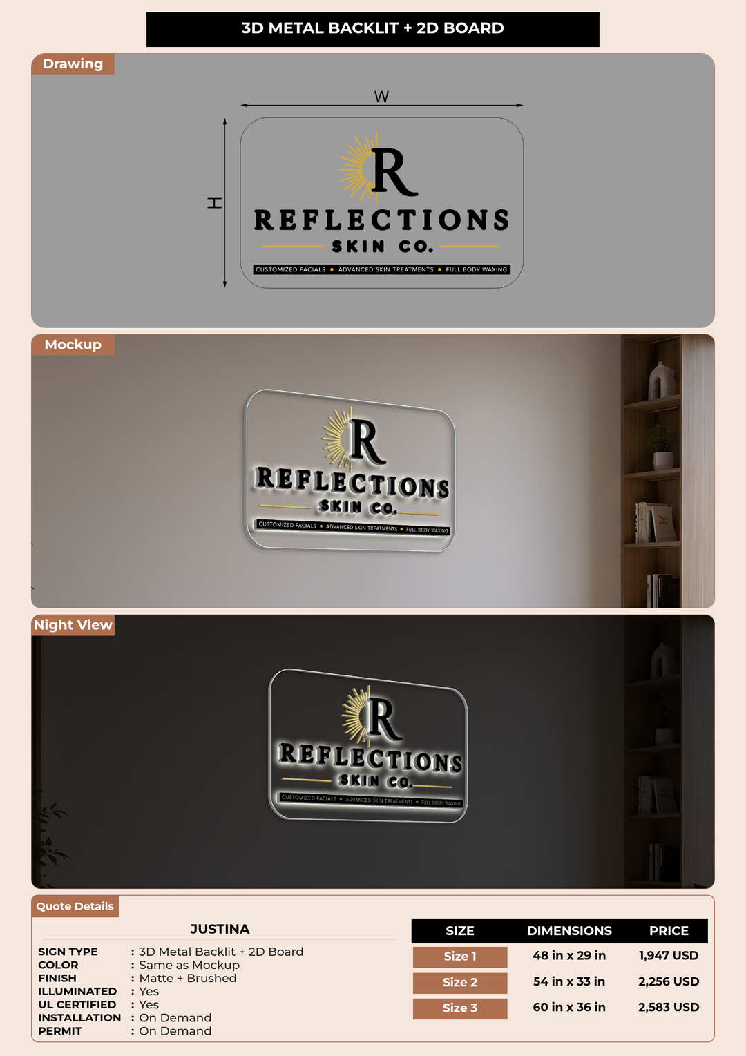 CUSTOM MOCKUP SIGN FOR Justina