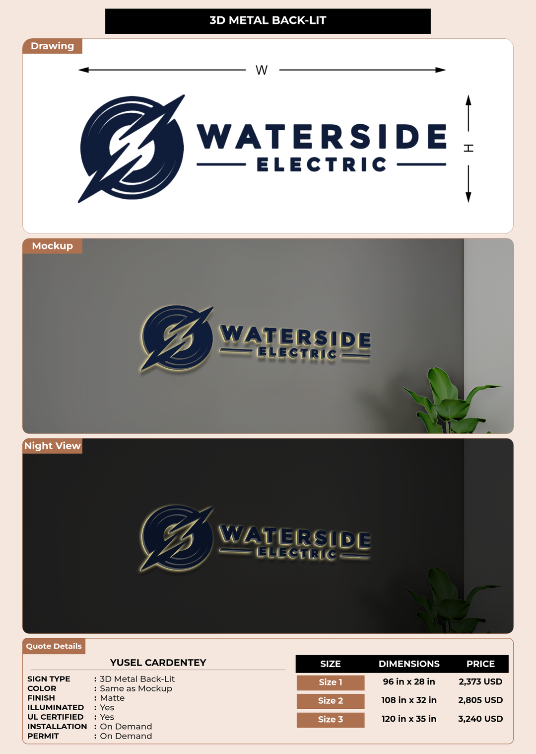 CUSTOM MOCKUP SIGN FOR Yusel Cardentey
