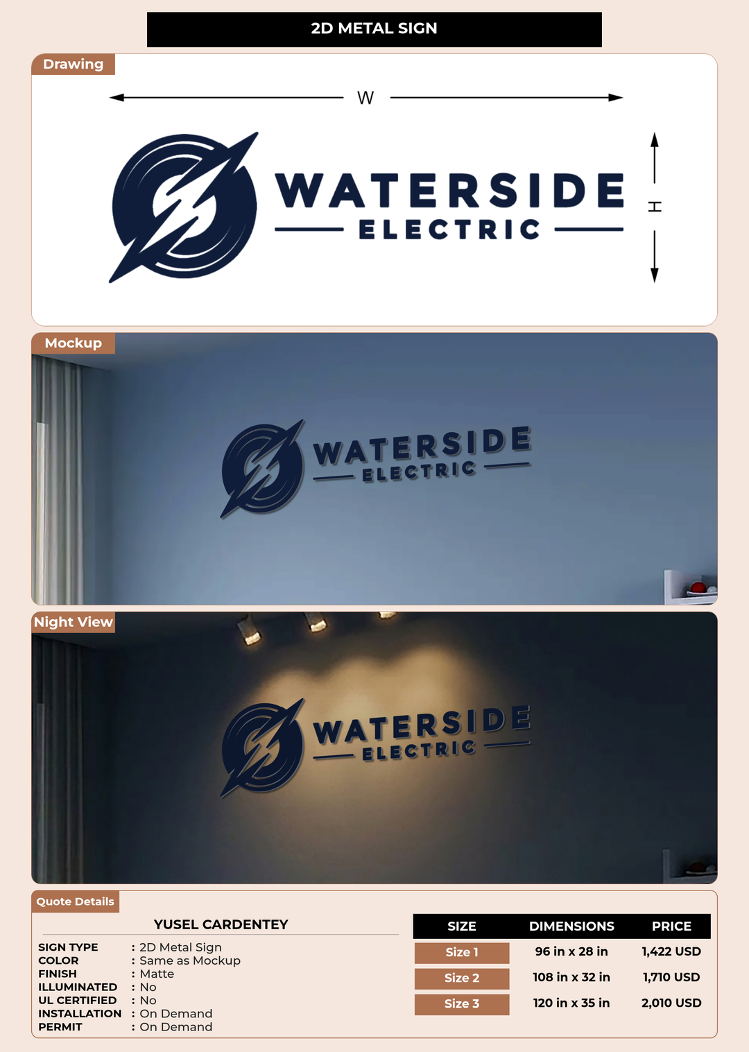 CUSTOM MOCKUP SIGN FOR Yusel Cardentey