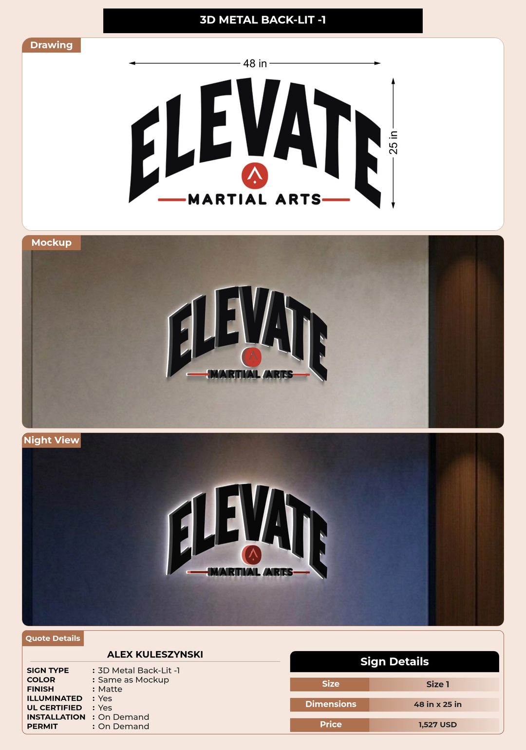 CUSTOM MOCKUP SIGN FOR Alex Kuleszynski