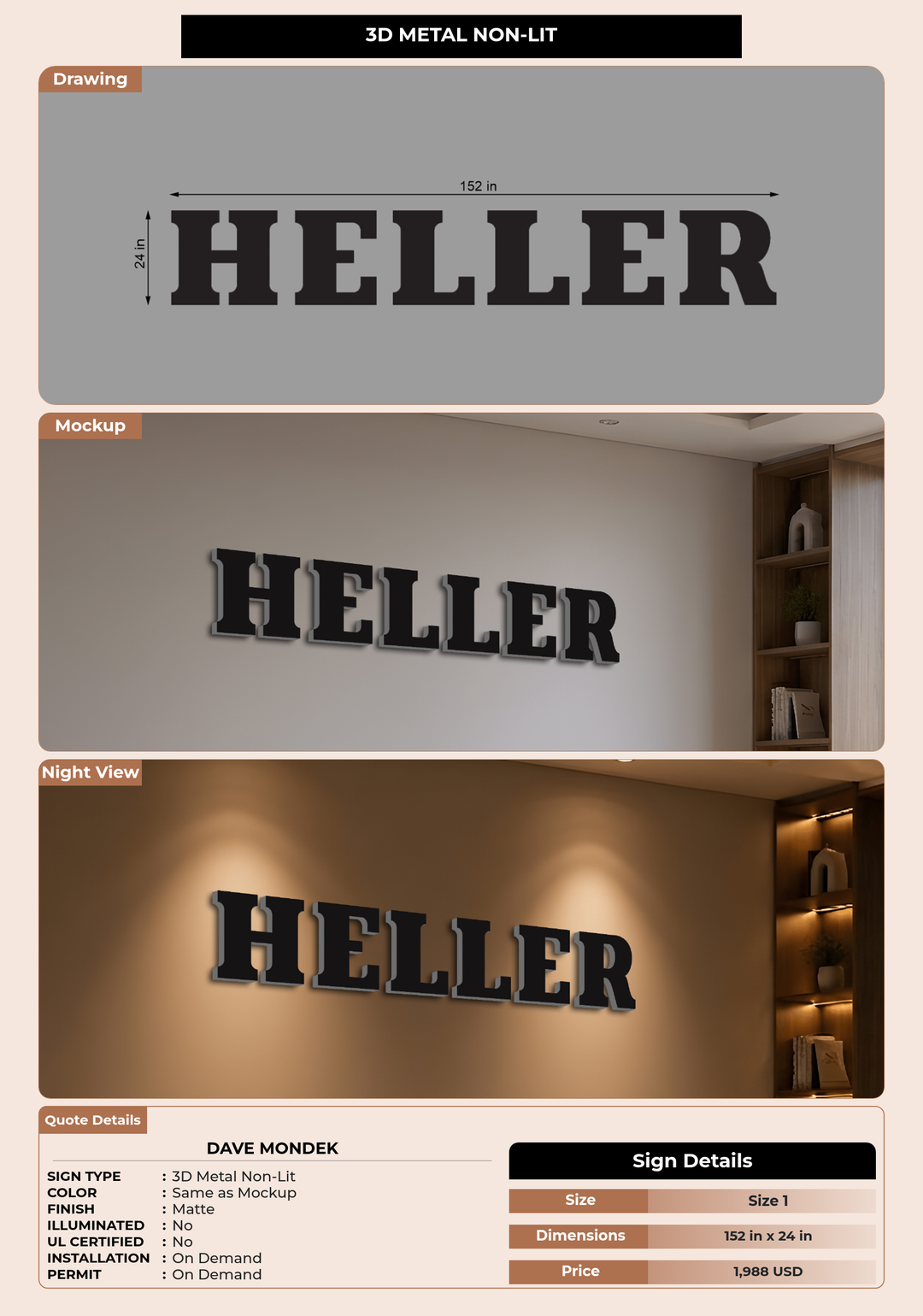 CUSTOM MOCKUP SIGN FOR Dave Mondek