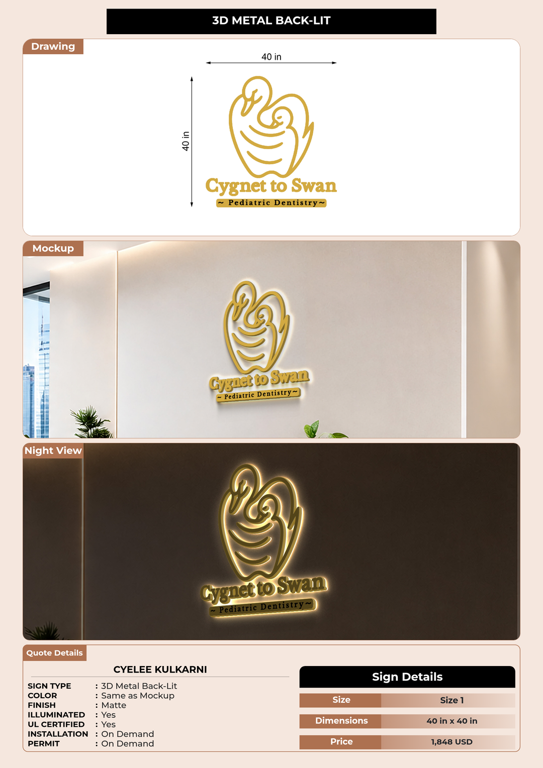 CUSTOM MOCKUP SIGN FOR Cyelee Kulkarni