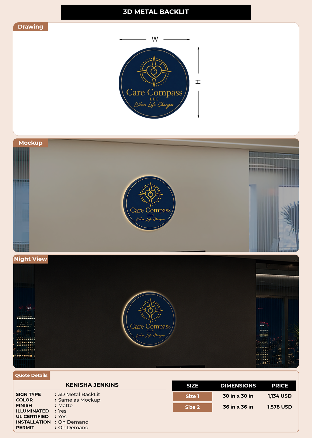 CUSTOM MOCKUP SIGN FOR Kenisha Jenkins