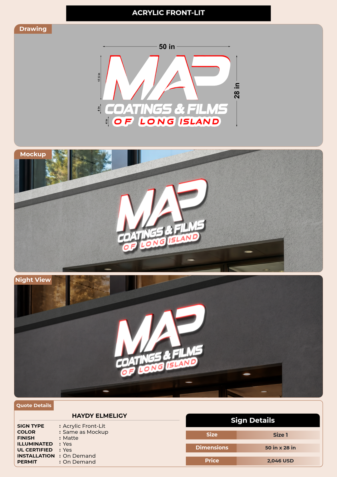CUSTOM MOCKUP SIGN FOR Haydy ElMeligy